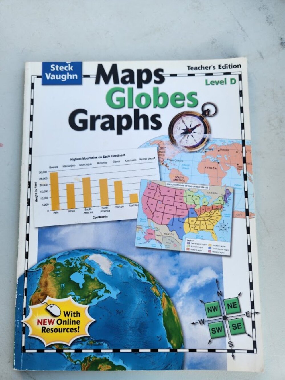 Steck-Vaughn Maps, Globes, Graphs Level D Teacher's Edition textbook Answer Book